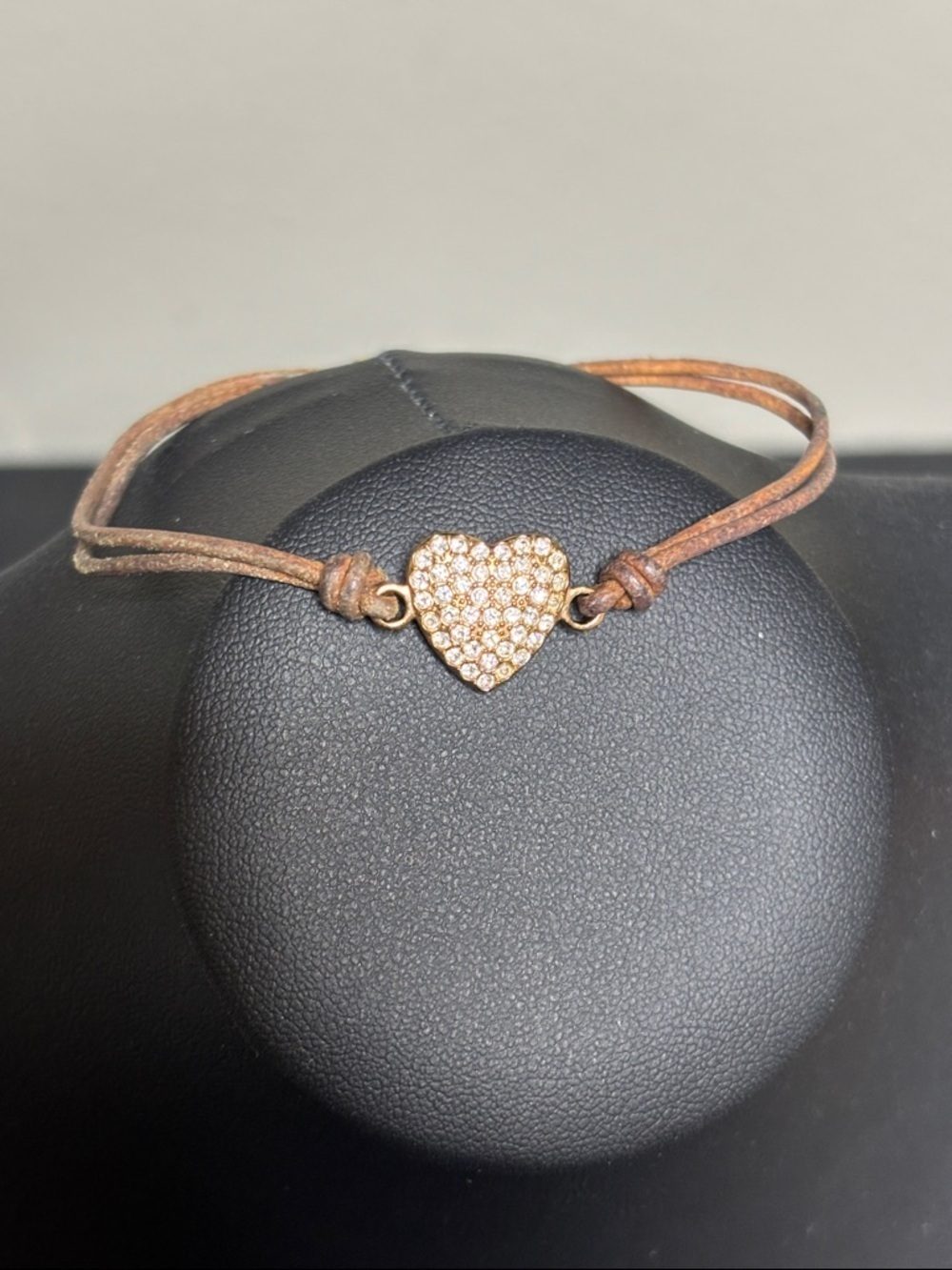Fossil Ladies Vintage Motifs Bracelet Rhinestone Dainty Heart